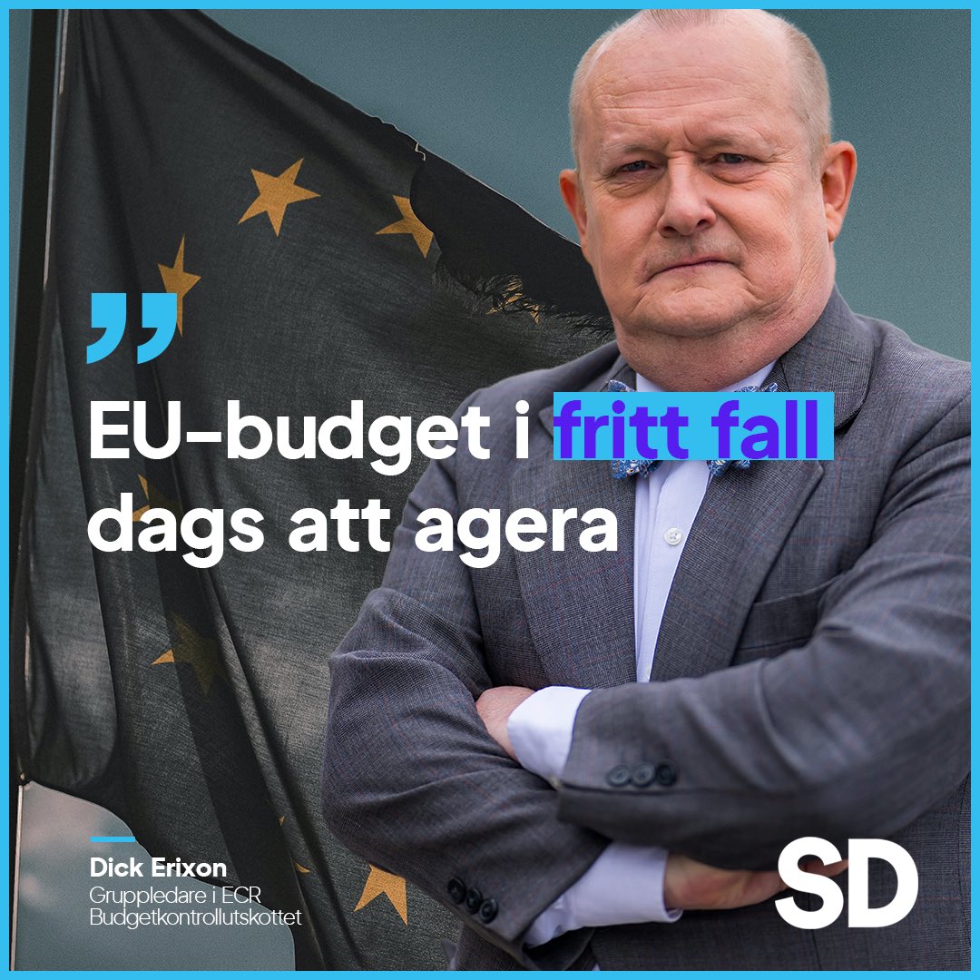 DickErixon's tweet image. EU-budget i fritt fall – dags att agera!
Europeiska revisionsrätten underkänner EU:s finanser igen. Trots rekordbudget och nya lån slösas miljarder bort. Bara i fjol gick nästan 70 miljarder kronor fel.
EU bygger ett skuldberg, och svenskarna får betala notan. EU:s skulder…