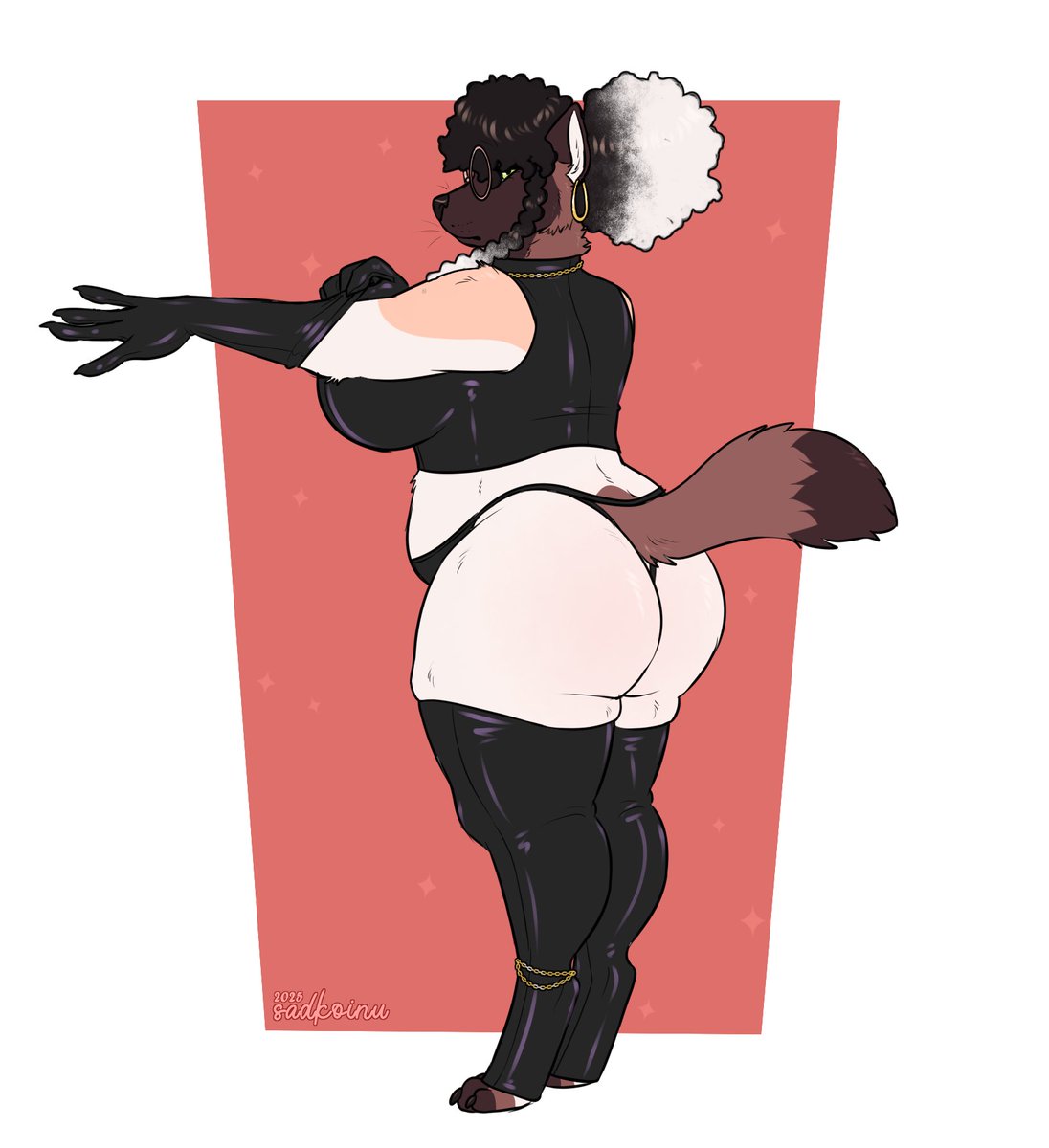 sadkoinu's tweet photo. Was inspired by a recent livestream to draw some femdom art of my sona! Mistress Koinu leaning into her domme side :) https://t.co/qIRO6eixPh