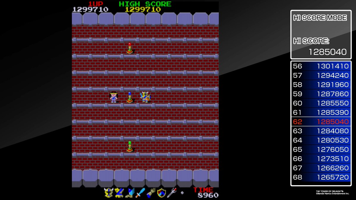 DB_o2a4's tweet image. 今日のドルアーガ
130万点まで290点足らないｗ
ともあれ久しぶりの順位アップです

#ドルアーガの塔 #アケアカ