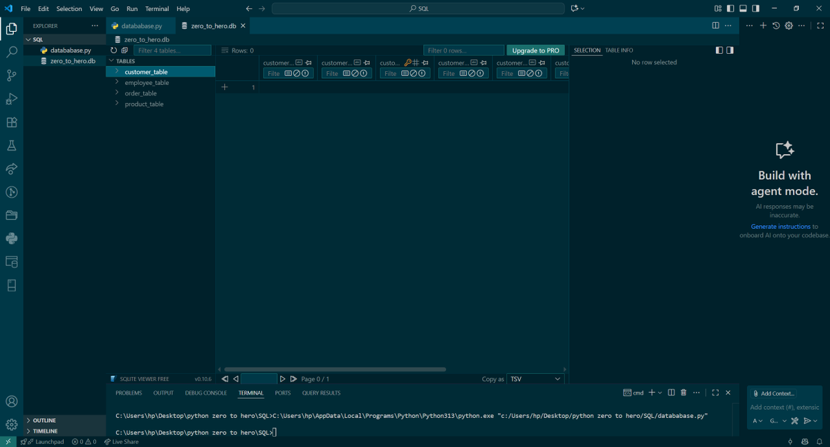 Joshlanre_007's tweet photo. Day 23/100: Today I worked on building my own database system using Python + SQLite.
#PythonDeveloper #100DaysOfCode #ZeroToHero #SQLite #CodeJourney #BlackPythonDev https://t.co/Nx77VgeP3E