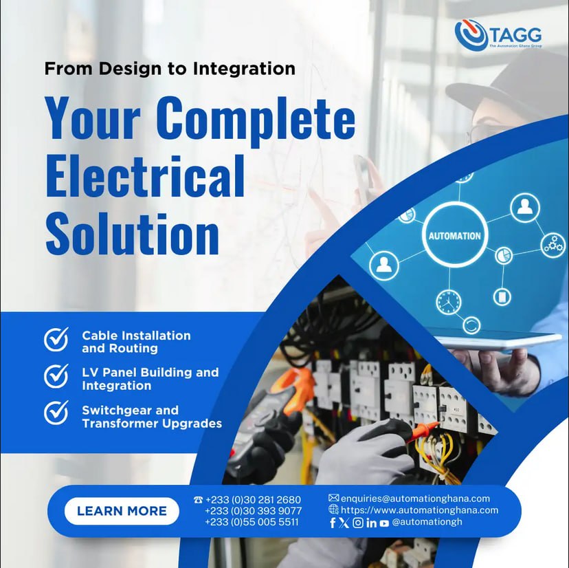 automationgh's tweet image. We see your electrical puzzle and raise you a full solution. ♟️

Design. Integrate. Power Up. We connect the dots so your business doesn&apos;t have to.

Stop managing, start operating:
automationghana.com

#ElectricalGrid #SmartSolutions #TechGhana