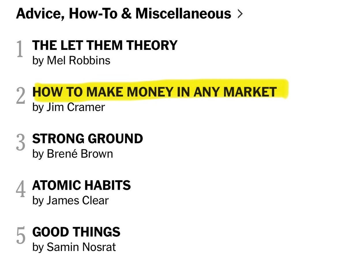 jimcramer's tweet image. How to Make Money in Any Market is a NYT Best Seller! My first book in a decade has been a labor of love and I’m so excited that it’s finally in your hands!! 

Get your copy - a.co/d/53oVNsN
