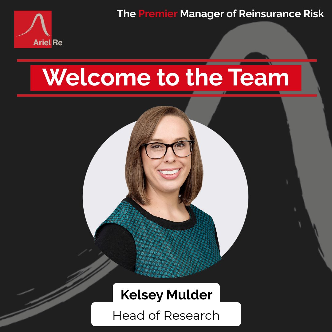We are excited to announce that Kelsey Mulder has joined Ariel Re as our new Head of Research! Kelsey brings a wealth of experience and expertise to our team and we are confident her leadership will drive the continued success and innovation in our research efforts.