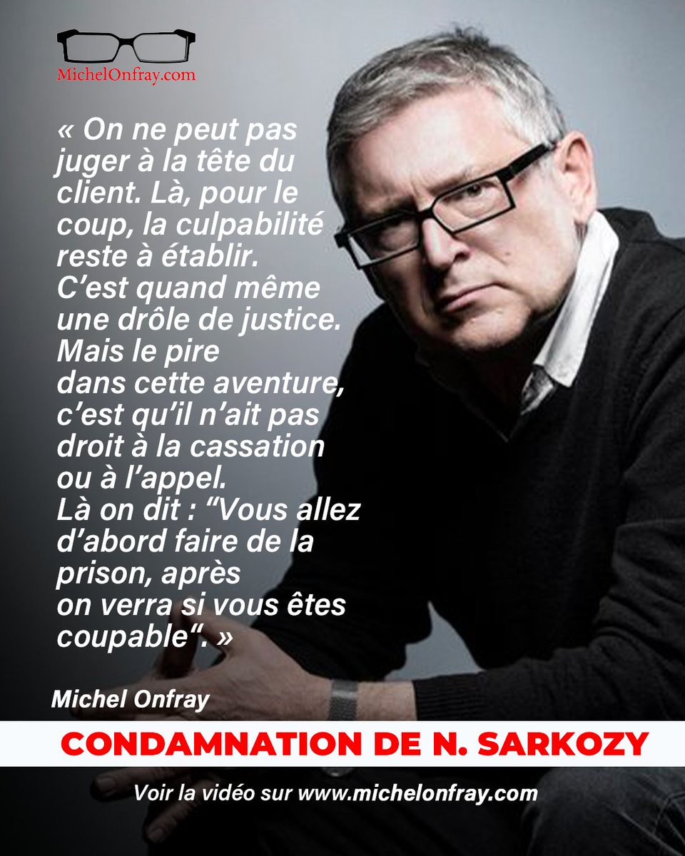 #NicolasSarkozy : "Je pense qu'un certain nombre de Magistrats ont envie de lui faire la peau depuis très longtemps" - Michel Onfray

La réaction de Michel Onfray à découvrir ici : michelonfray.com/questions-repo…

#Sarkozy #sarkozyenprison #Onfray