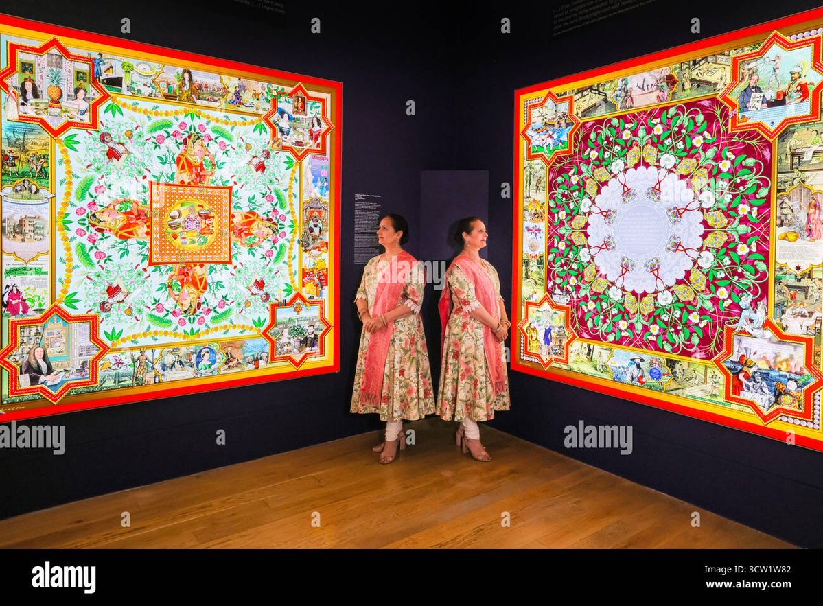 imageplotter's tweet image. A few shots from ‘The Singh Twins: Botanical Tales and Seeds of Empire’ photocall at Kew Gardens Shirley Sherwood Gallery. Lovely to photograph the artists, beautiful, vibrant works. Pic set @Alamy_Editorial