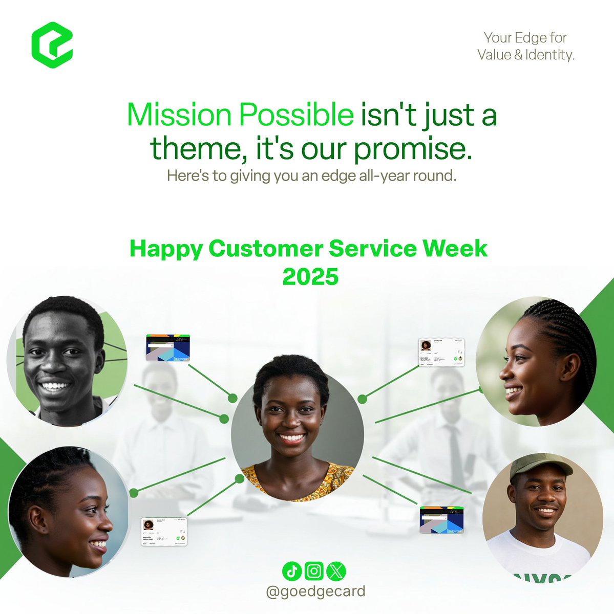 edgecard_'s tweet image. At Edgecard, we’re dedicated to giving you an edge in value, identity, and service all year round.

Happy Customer Service Week 2025! 🎉
Here’s to celebrating the people who make every experience exceptional. 

#CustomerServiceWeek #MissionPossible #Edgecard  #goedgecard