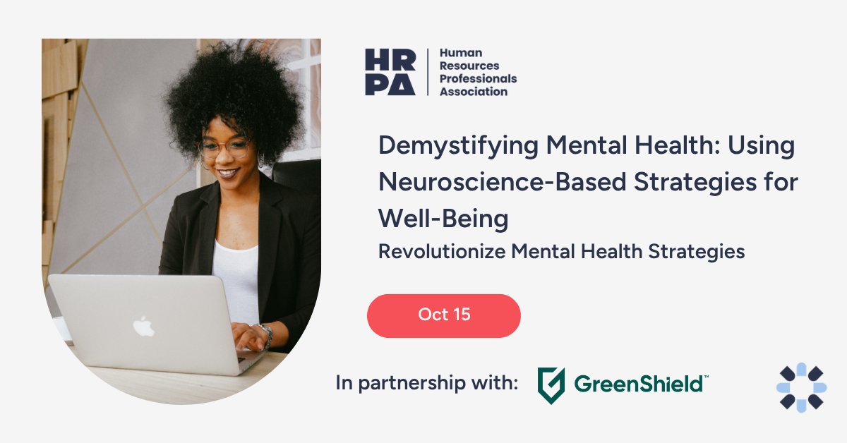 🧠 Discover how neuroscience is reshaping mental health at work. 
Join <a href="/HRPA/">HRPA</a> and Dr. Mike Mousseau (GreenShield Health) on October 15 to explore how the brain’s science can strengthen wellbeing, resilience &amp; performance. 

📅 Register now ➡️ hubs.la/Q03MWT2n0