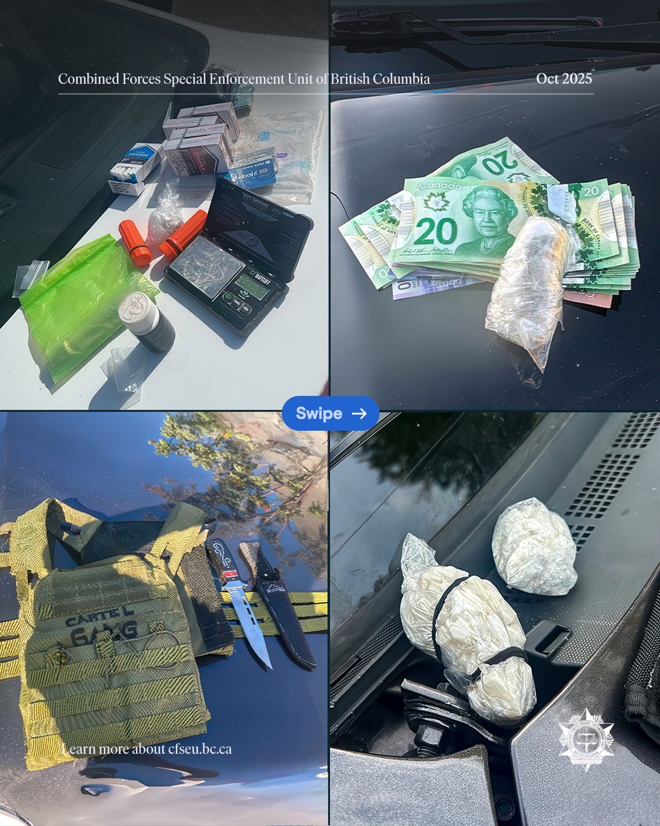 cfseubc's tweet image. 🚔 UGET’s PIET Workshop in Prince George delivers results: 18 firearms, 1kg of drugs, $14K cash & 2 sets of body armour seized. 2 violent offenders now in custody. Strengthening BC’s frontline enforcement. bit.ly/4q1sqdh #CFSEUBC #UGET #PublicSafety