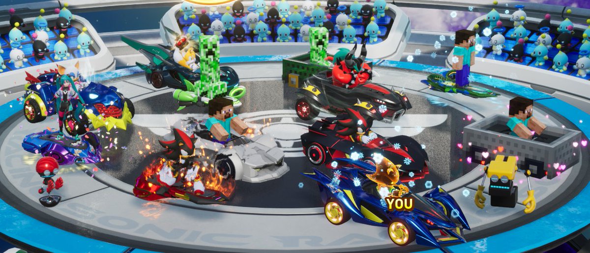 NullNo5's tweet image. got jumpscared by all the minecraft characters in sonic racing crossworlds popping up all of a sudden