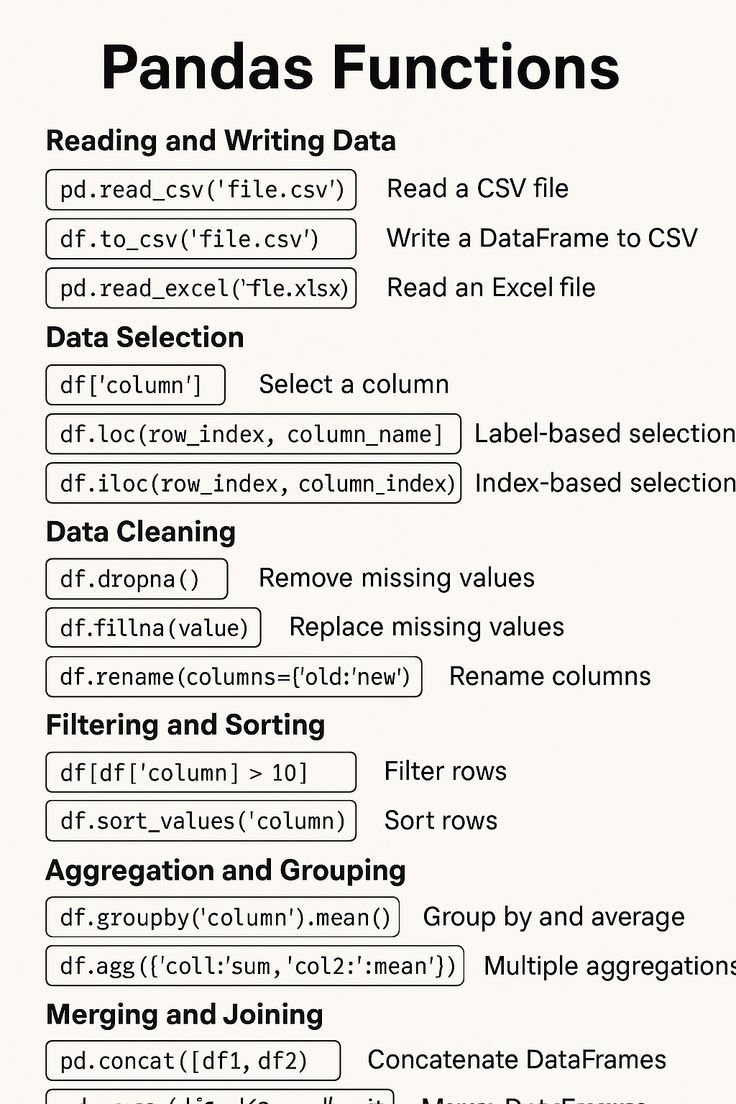 PythonPr's tweet image. Must-Know Pandas Functions for Data Analysis