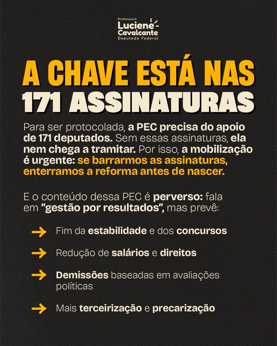 _lucavalcante's tweet photo. A PEC da Reforma Administrativa para ser PROTOCOLADA precisa de 171 assinatura de deputados: PRESSIONE PARA QUE NÃO ASSINEM! 

👉 Acesse nossa plataforma de pressão e peça aos deputados que NÃO apoiem essa proposta! Todos os contatos estão neste link abaixo
https://t.co/p1mVU5Zsv2

👉 Acesse nosso abaixo-assinado: 
https://t.co/mOntmaqxDM 

COMPARTILHE, COMENTE, SALVE! 
#nãoareformaadministrativa