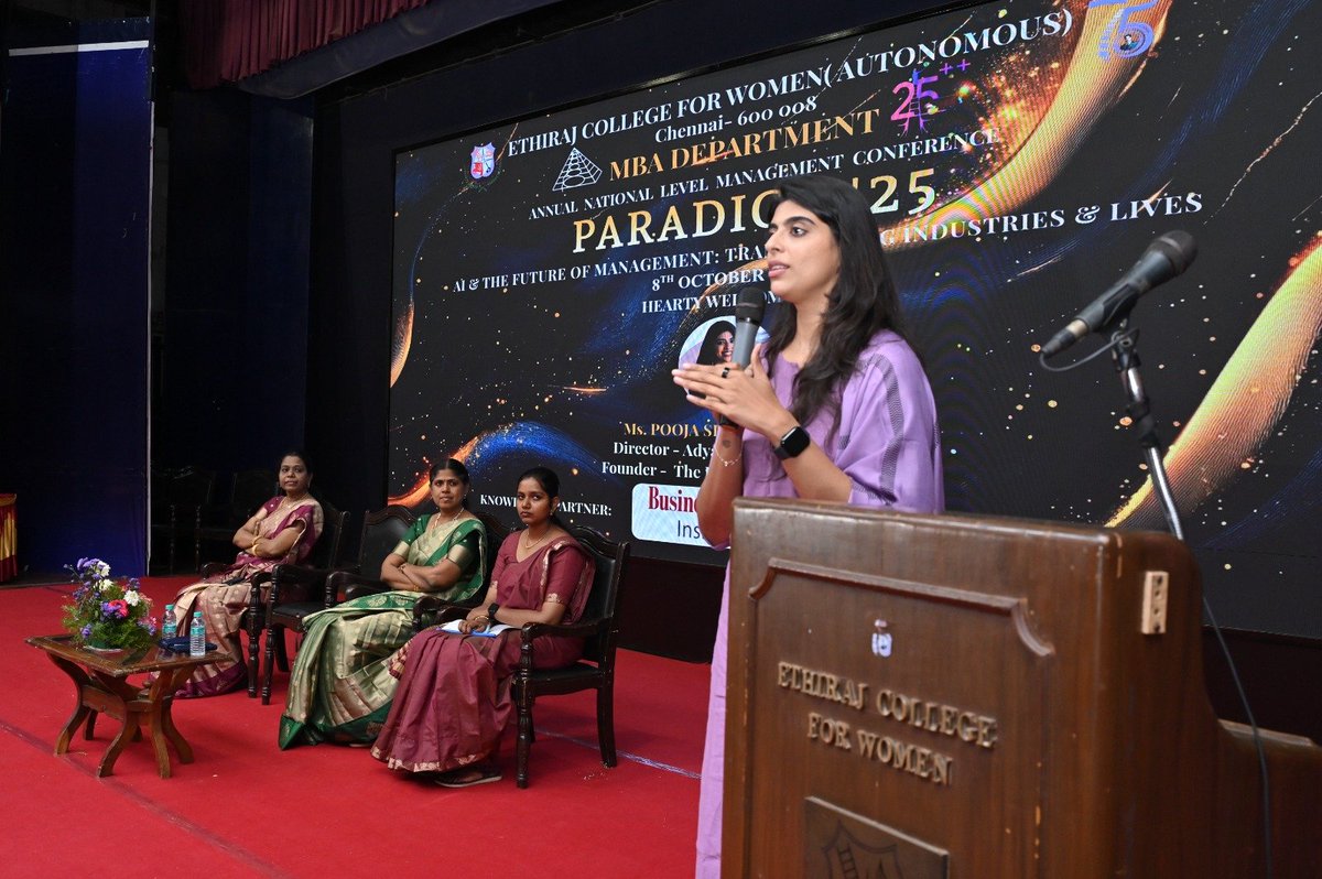 ✨ PARADIGM 2025 — Ethiraj College’s National Conference on “AI and the Future of Management” brought together visionary leaders, industry experts &amp; students nationwide to celebrate innovation, leadership &amp; the future of business. 💡
<a href="/mike_vmm/">Mike Muralidharan</a>
 #EthirajPride #AIandManagement