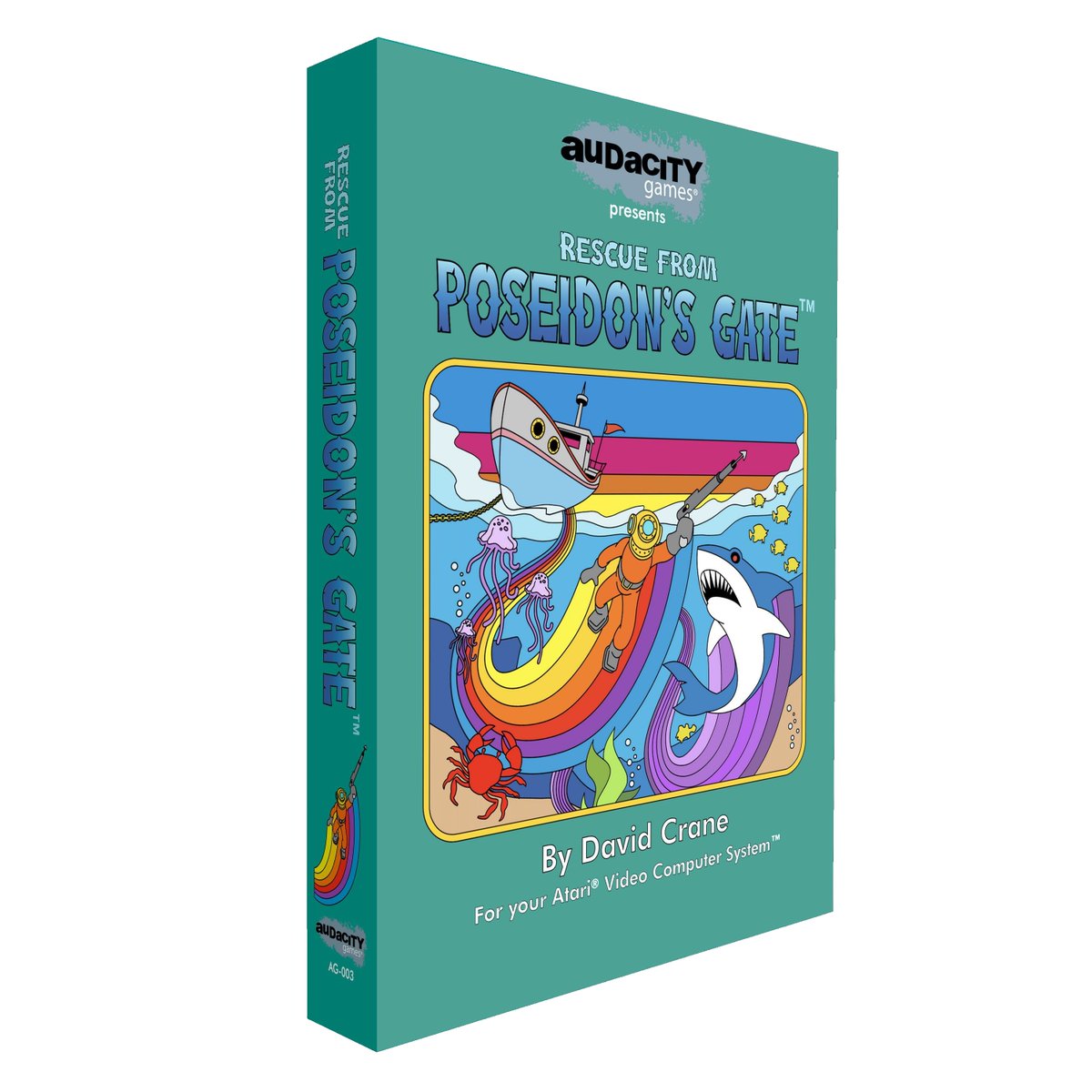 Atariboy1's tweet image. Rescue from Poseidon&apos;s Gate, new @Atari 2600 game by David Crane and yes I help drew this box art as well. Once again like the last two I trying mimic the classic 1980s Activision style box art for this game.

For more info click on link below -  
 adgm.us/portal/index.h…
