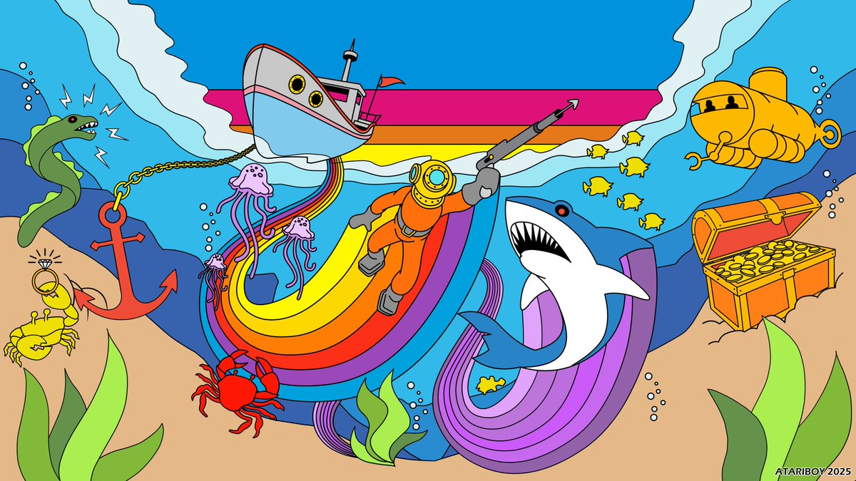 Atariboy1's tweet image. Rescue from Poseidon&apos;s Gate, new @Atari 2600 game by David Crane and yes I help drew this box art as well. Once again like the last two I trying mimic the classic 1980s Activision style box art for this game.

For more info click on link below -  
 adgm.us/portal/index.h…