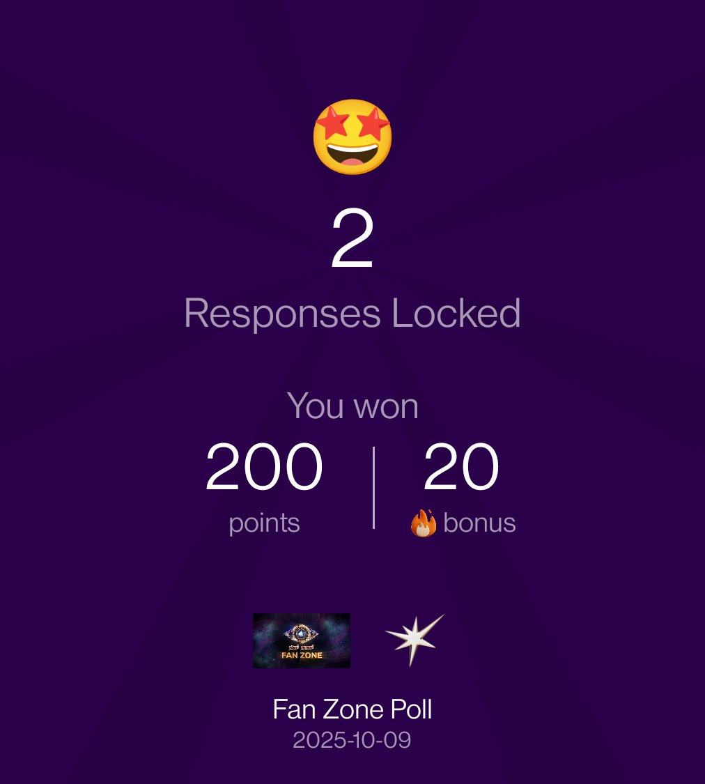 MRajavanthi's tweet photo. Hey! 👋
I just played the Bigg Boss Kannada Fanzone on JioHotstar. Here's your chance to win a ticket to the Grand Finale😍
Play now 👉https://t.co/aoYWDgvN8X https://t.co/AZu38lxvyr