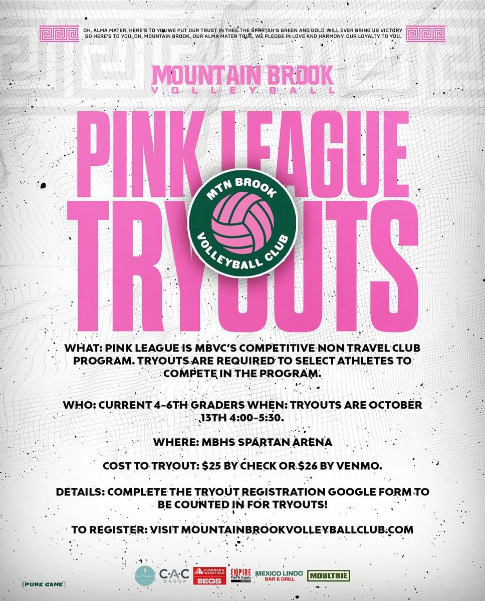 MBHS Volleyball (@mbhs_volleyball) on Twitter photo ‼️NEXT WEEK‼️
October 13 @ 4-5:30
📍Spartan Arena
Makeup Tryouts: October 19 @ 3-4 ‼️NEXT WEEK‼️
October 13 @ 4-5:30
📍Spartan Arena
Makeup Tryouts: October 19 @ 3-4