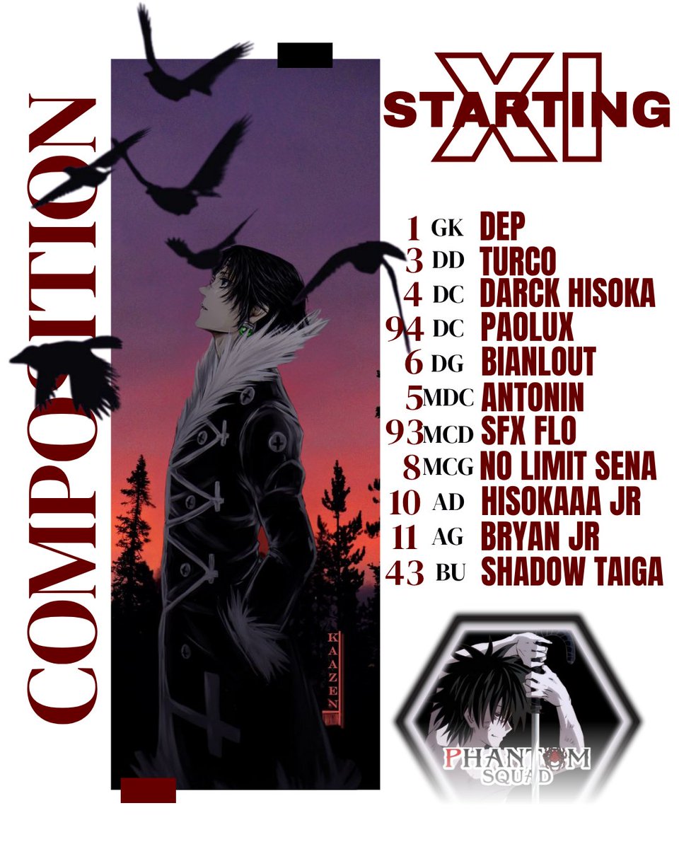 🔥 La compo est prête !
Voici notre équipe pour les matchs de ce soir

📺 Rendez-vous en live sur **Twitch** a 21H00  👉twitch.tv/hisokaaoff?sr=a #EAFC26 #clubpro #tournoi