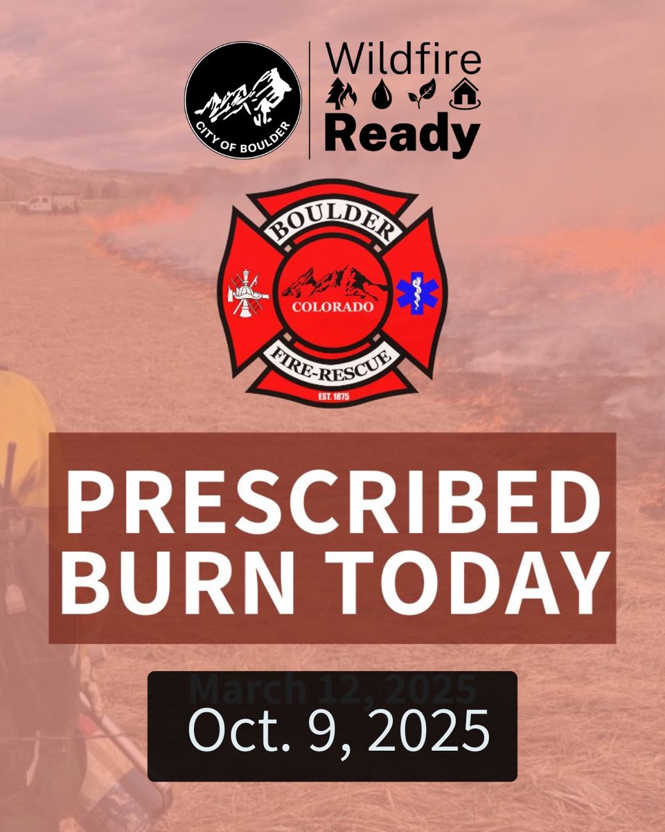 Today, the City of Boulder plans to conduct a prescribed burn in the Doudy Draw area. Burn ignitions will begin after 10:00 a.m. and will stop before 3 p.m. There are no anticipated trail closures as a result of this burn.

Community members may notice smoke coming from the area