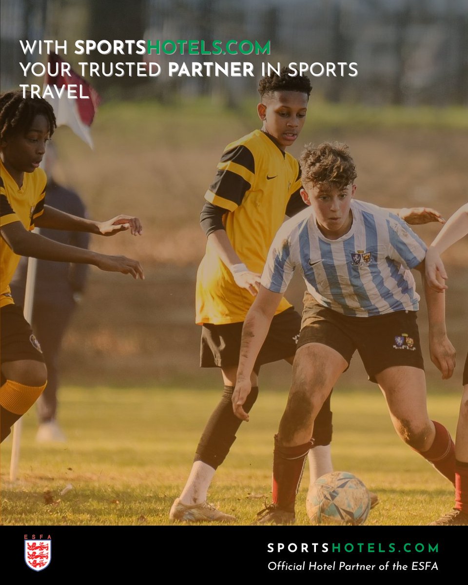 💥Partner Post💥

A New Season of School Football Adventures Begins!

Early mornings, long coach rides, muddy boots… unforgettable memories.

As the Official Hotel Partner of the ESFA, <a href="/Sportshotels_/">Sportshotels.com</a> takes the stress out of accommodation. Their dedicated Sports Desk finds the