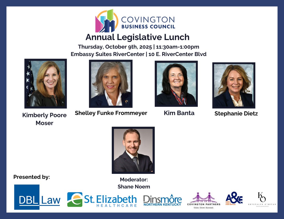 Excited to join business and community leaders from across Kentucky at the Covington Business Council Annual Legislative Lunch.

I look forward to discussing innovation, entrepreneurship, and the partnerships that keep our region growing and thriving, and how we can work to