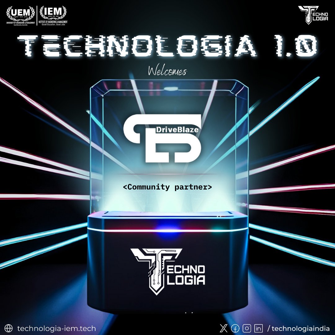 technologia_ind's tweet image. 🔥 Fueling innovation, one hack at a time!
A huge shoutout to Drive Blaze for partnering with Technologia Hackathon 2025 as our Community Partner.
Let’s drive creativity beyond limits! 🚗💻
#TechnologiaHackathon #DriveBlaze #TechCreators #IEMNewtown