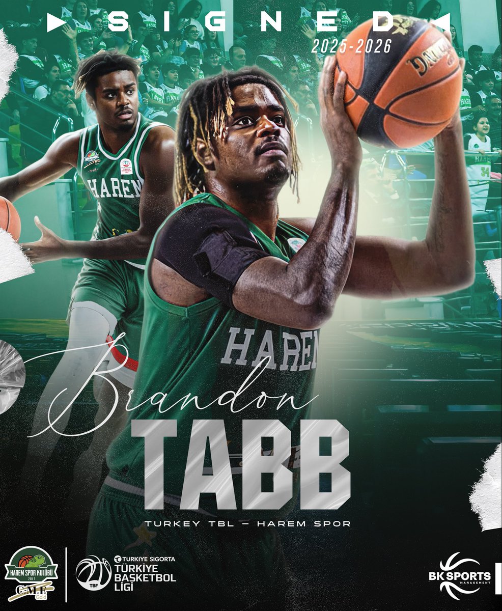 🤝 We are pleased to announce that Brandon Tabb signed a deal with 🇹🇷 Turkey TBL team Harem Spor for until the end of 2025/26 season!