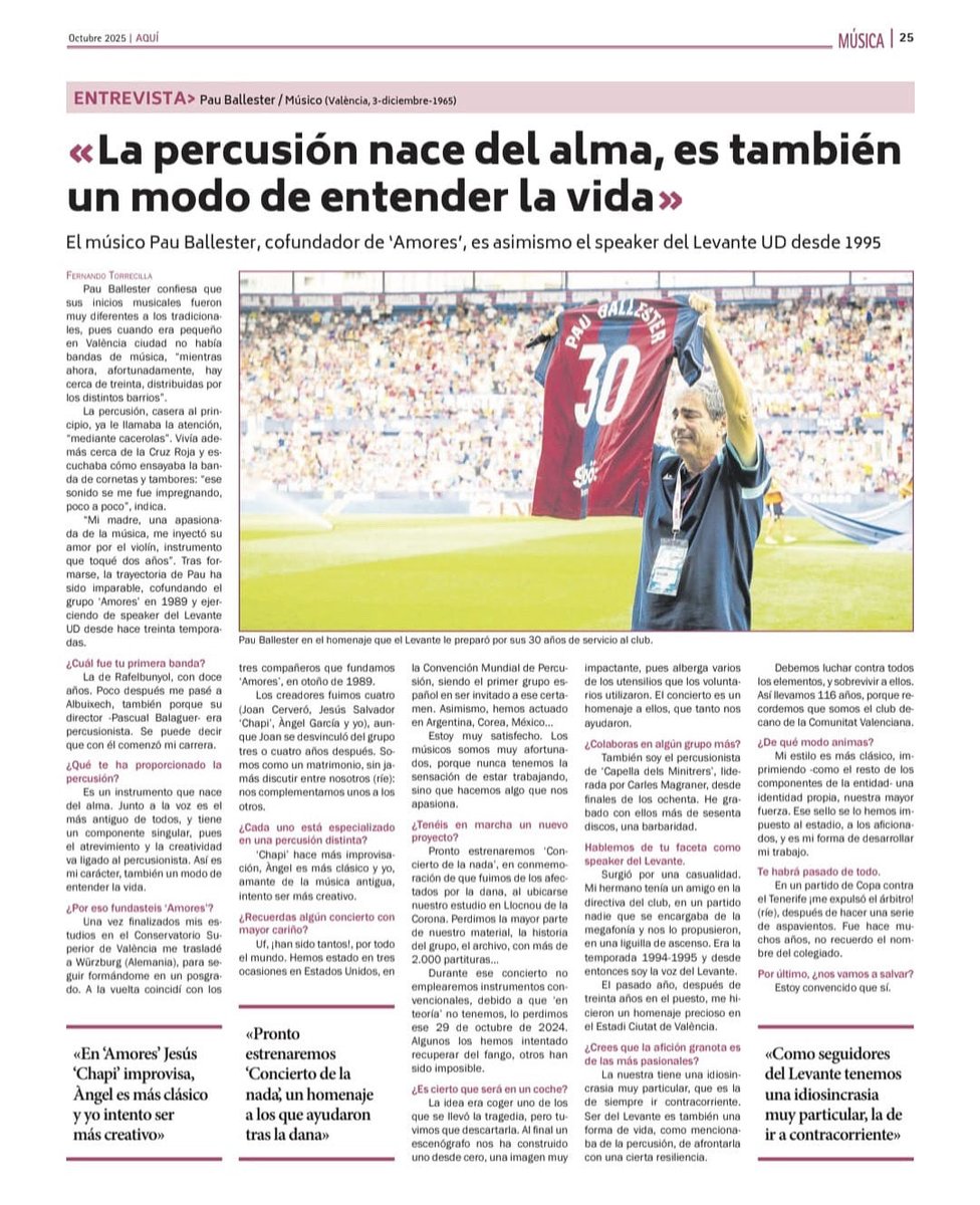 Compartisc l’entrevista del Diari Aquí del mes d’Octubre. Un plaer.