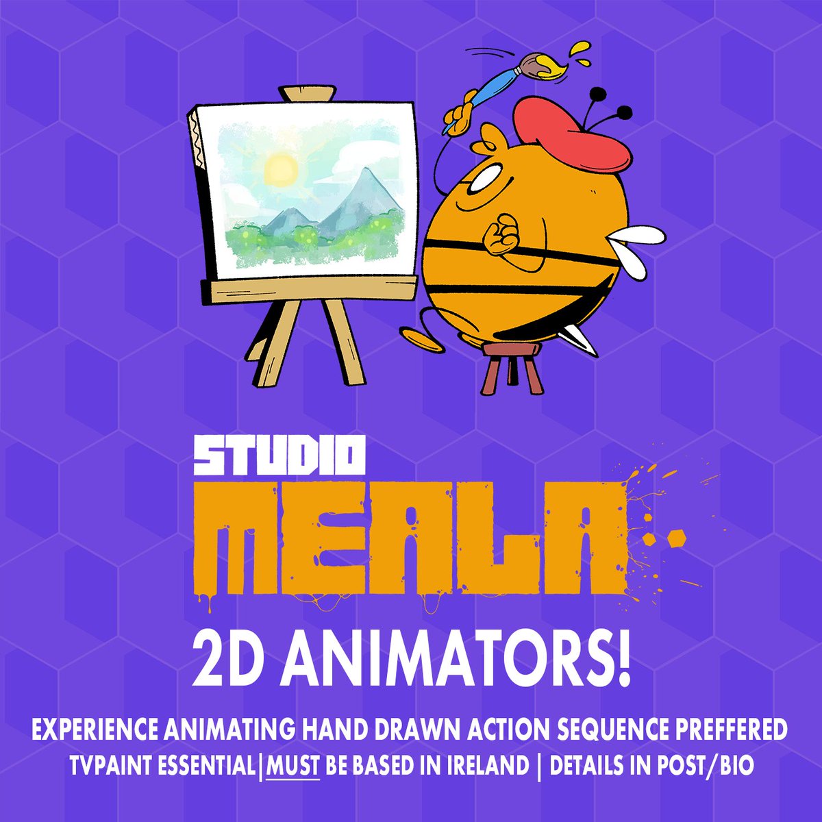 StudioMeala's tweet image. 🐝WE&apos;RE HIRING🐝

We&apos;re looking for 2D Animators for potential upcoming Projects! 🎨

Full details and application available here:
forms.gle/xaiVJiEcNNNe6f…

#Animationjobs #JobsIreland