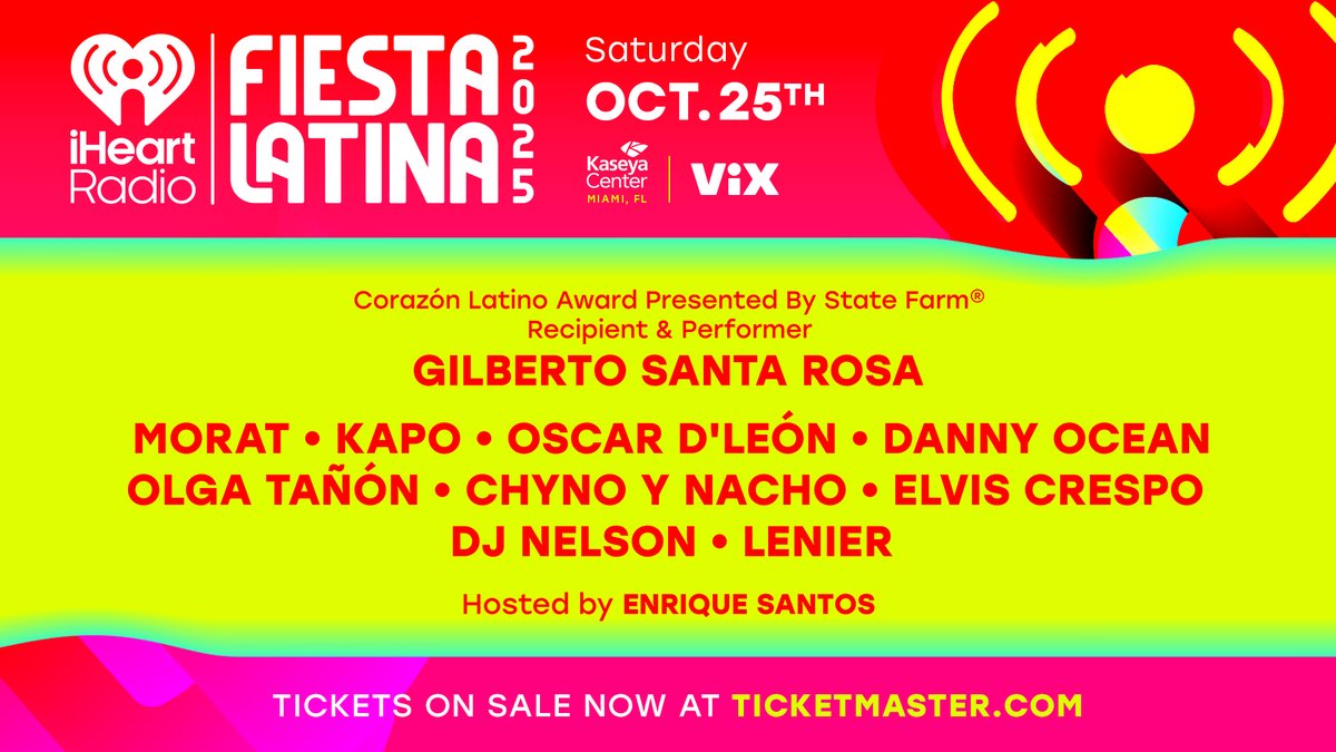 iHeartRadio's tweet image. Miami is calling... 📲❤️🔥
Secure your #iHeartFiesta tickets and join the party on Oct. 25th!
🎟️: ihr.fm/Fiesta25tix