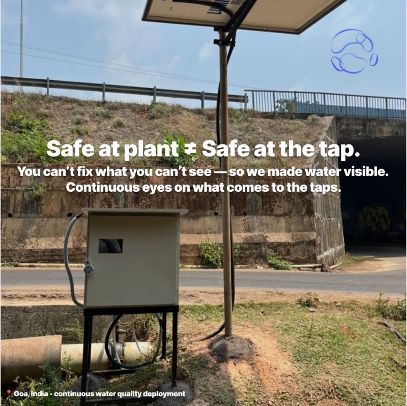 saafwater's tweet image. Water operators test water at the treatment plant daily and a few spots in the network, once in a while.
We help them watch it all across, all the time.😏