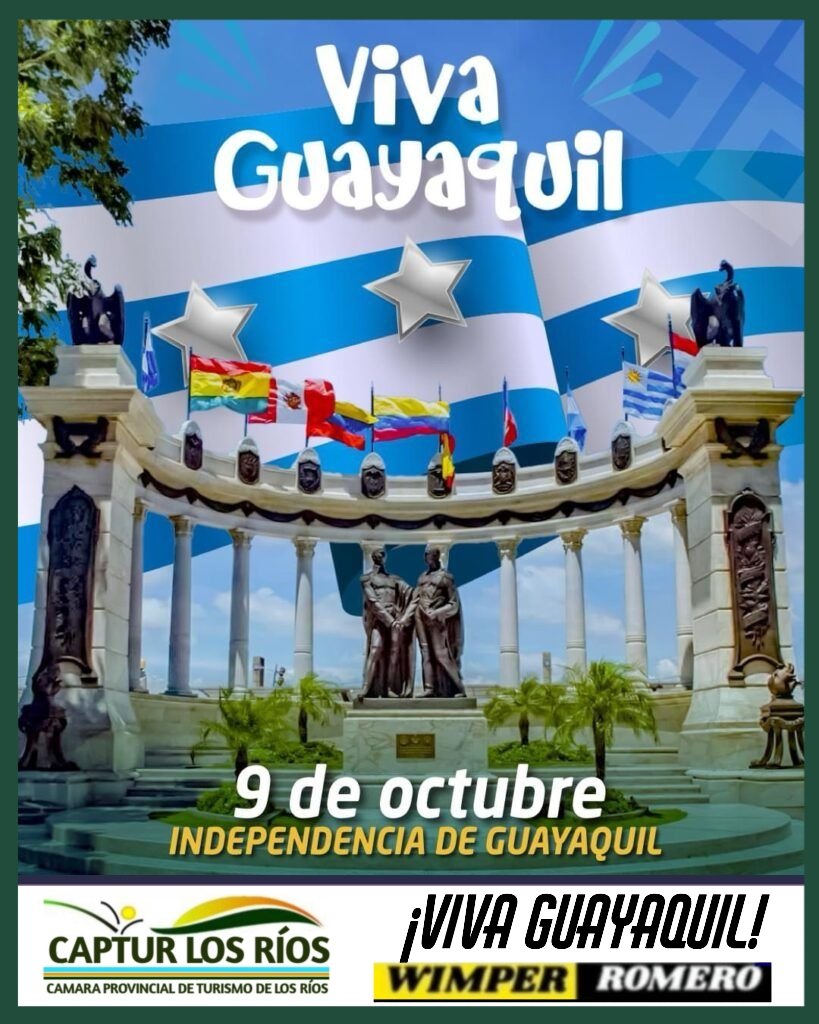 CAPTURLOSRIOS's tweet image. 🇪🇨✨ Hoy celebramos los 205 años de independencia de nuestra querida Guayaquil, símbolo de libertad, progreso y orgullo ecuatoriano.
¡Feliz día, Perla del Pacífico! 💙🤍 

#guayaquil205años  #VivaGuayaquil  #OrgulloEcuatoriano #Guayaquil