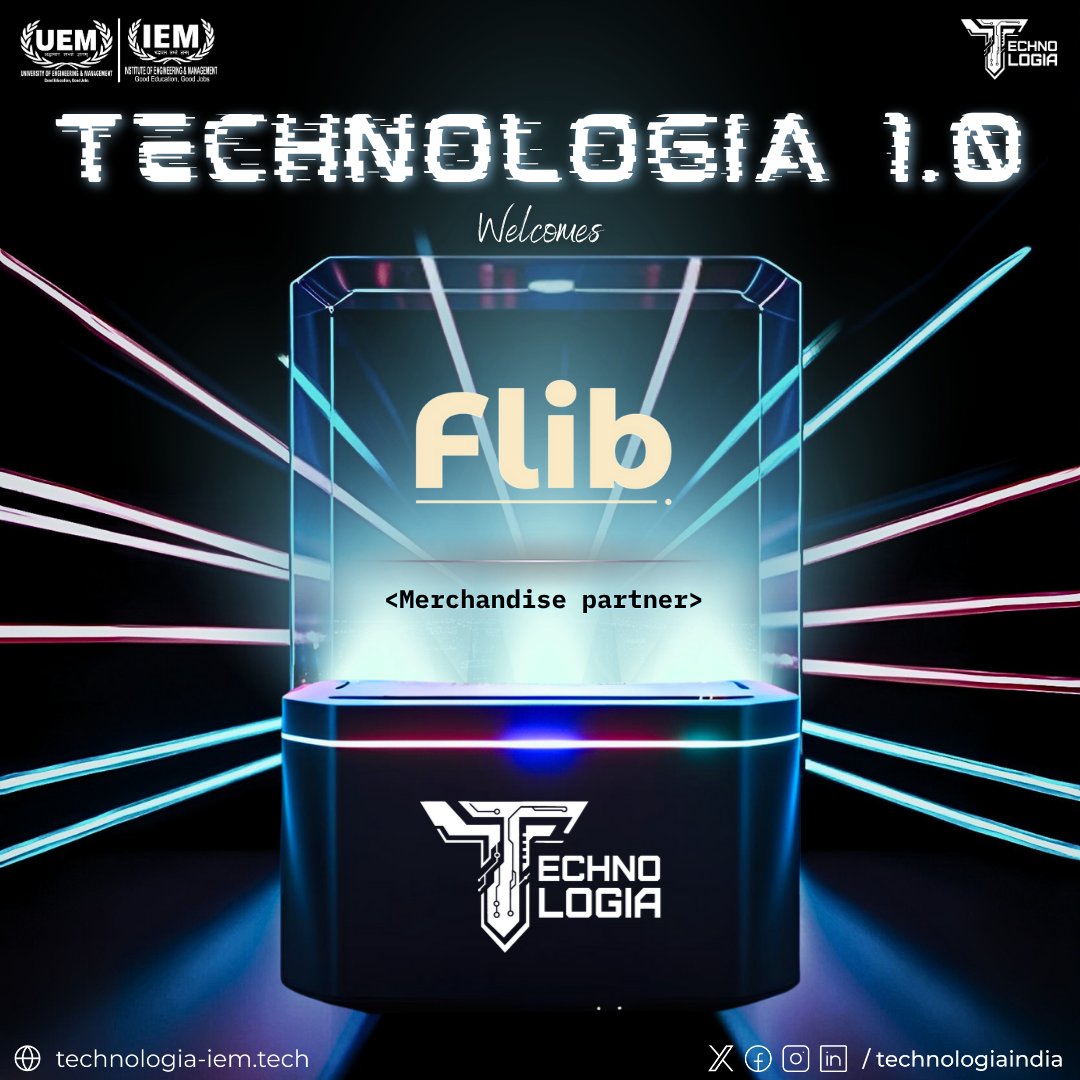 technologia_ind's tweet image. 🧢 Wear your innovation with pride!
Introducing Flib as our Merchandise Partner for Technologia Hackathon 2025.
Where creativity meets cool designs — exclusively for our hackers! ✨
#TechnologiaHackathon #Flib #HackathonStyle #IEMNewtown