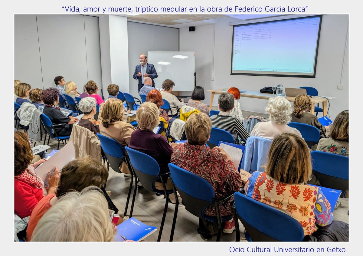 Comienzan los cursos del programa "Ocio cultural universitario" en en el Aula de Cultura de Algorta. <a href="/deustoCCSSyHH/">Facultad de Ciencias Sociales y Humanas - Deusto</a> <a href="/deusto/">Universidad Deusto - Deustuko Unibertsitatea</a>  <a href="/GetxoUdala/">Getxo Udala</a>  Colabora <a href="/FundlaCaixa/">Fundación ”la Caixa”</a> Profesor Imanol San José: "Vida, amor y muerte, tríptico medular en la obra de Federico Garcia Lorca" #deustobide