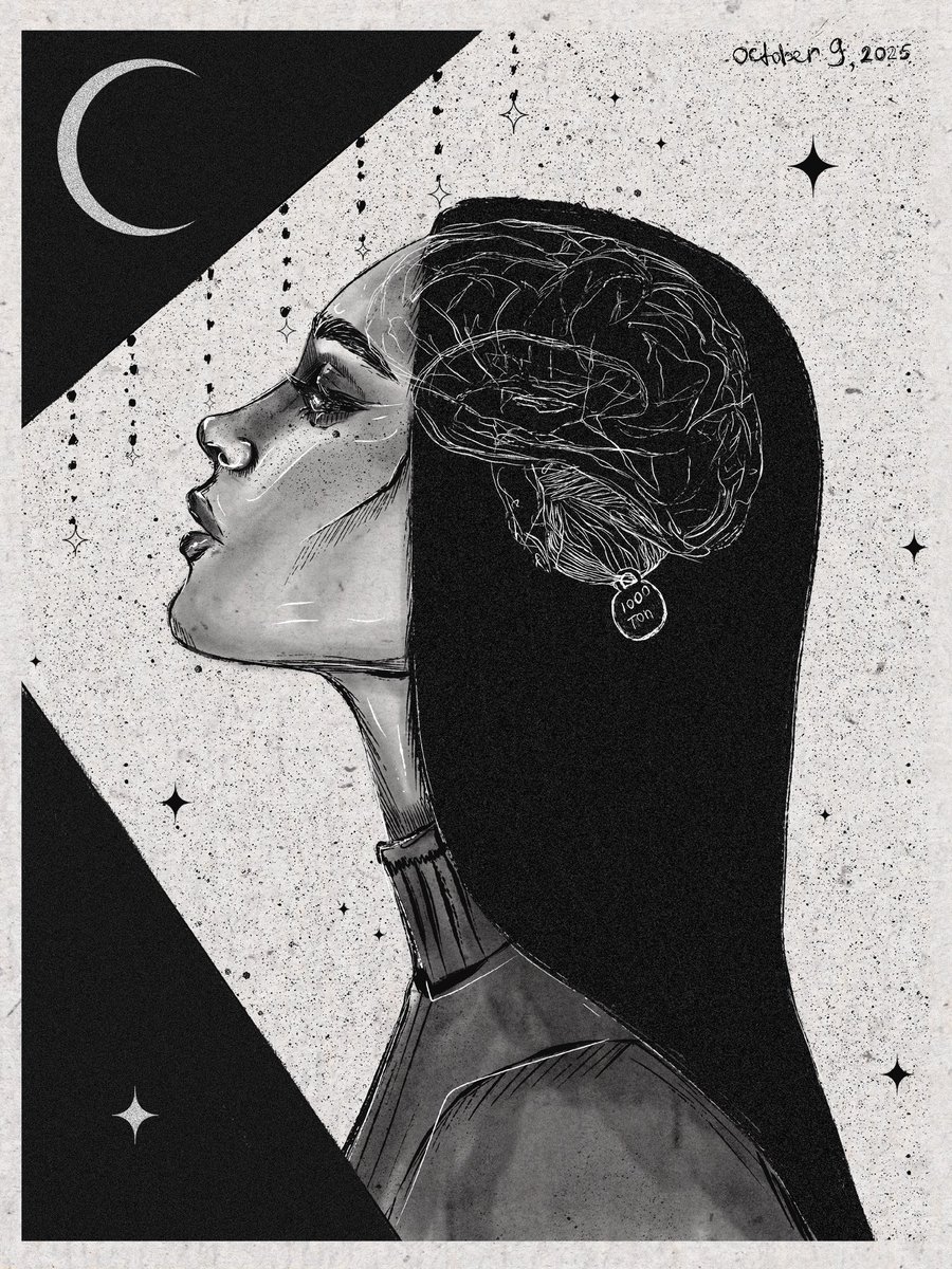 ➿NEW DROP➿
 [inktober, day 9]

— HEAVY—

•1/1 art
•25 xtz

objkt.com/tokens/KT1LwmY…

There's nothing heavier than your own thoughts - they drag you down like stones tied to your soul.
But the good news is that since they're yours, you can also control them.