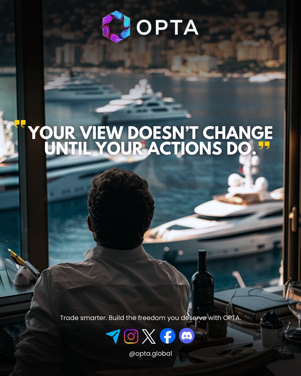 OptaGlobal's tweet photo. You’ve watched from the sidelines for too long and watched other people live your dreams. It’s time to act.   It’s time to earn the financial freedom you deserve with OPTA.  
👉 Join the community: https://t.co/UbMwsuvwhl  #Motivation #TradingMindset #OptaGlobal #trading #crypto #trader