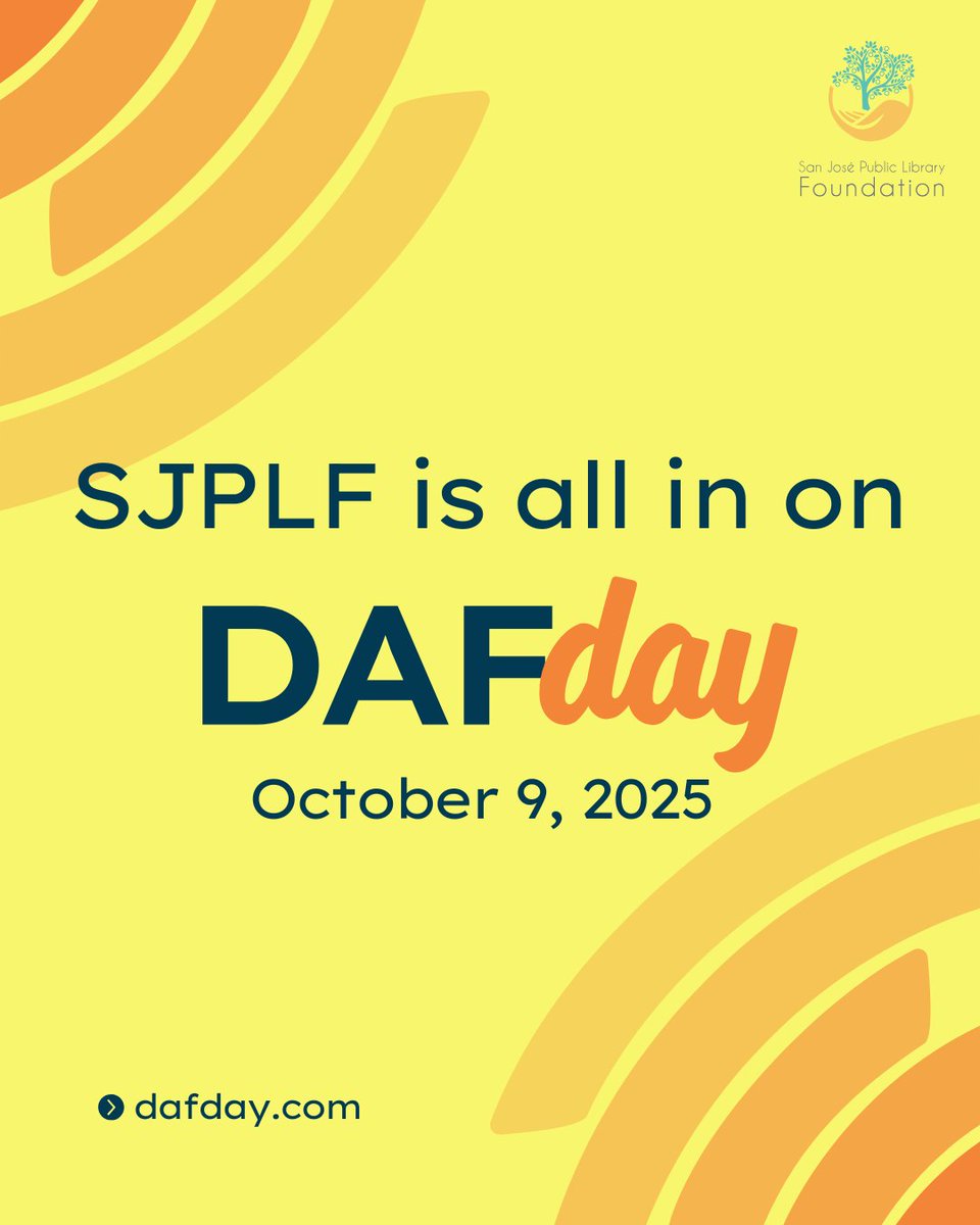 It’s DAF Day! 🧡 People everywhere are increasing the impact of their Donor-Advised Funds by giving together. If you have a DAF, this is your chance to join a nationwide wave of generosity and support our libraries!

🔗 Learn how to give: sjplf.org/WaysToGive
