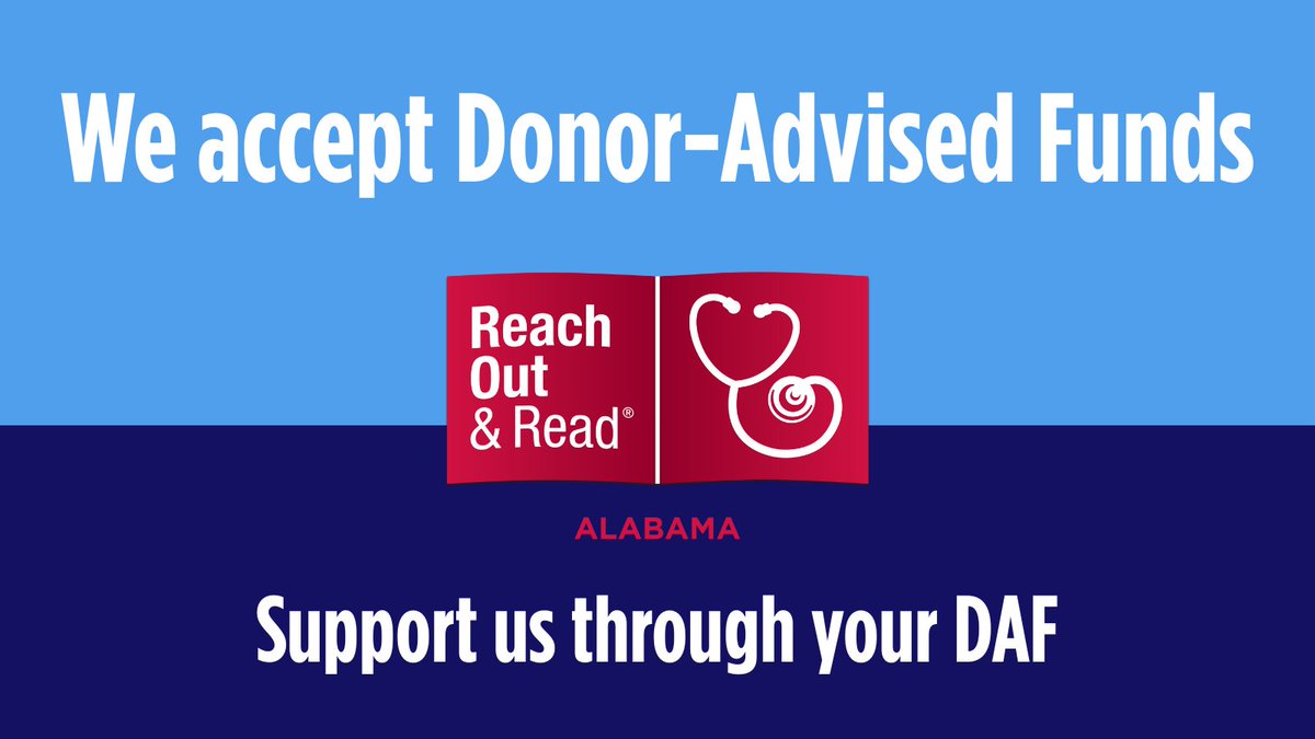 ReachOutReadAL's tweet photo. It’s DAF Day 2025!
When you make a DAF gift to Reach Out and Read-Alabama today, you’re helping us strengthen all families with young children through guidance from medical clinicians about nurturing relationships through shared reading. https://t.co/B6Yz6WrRoZ