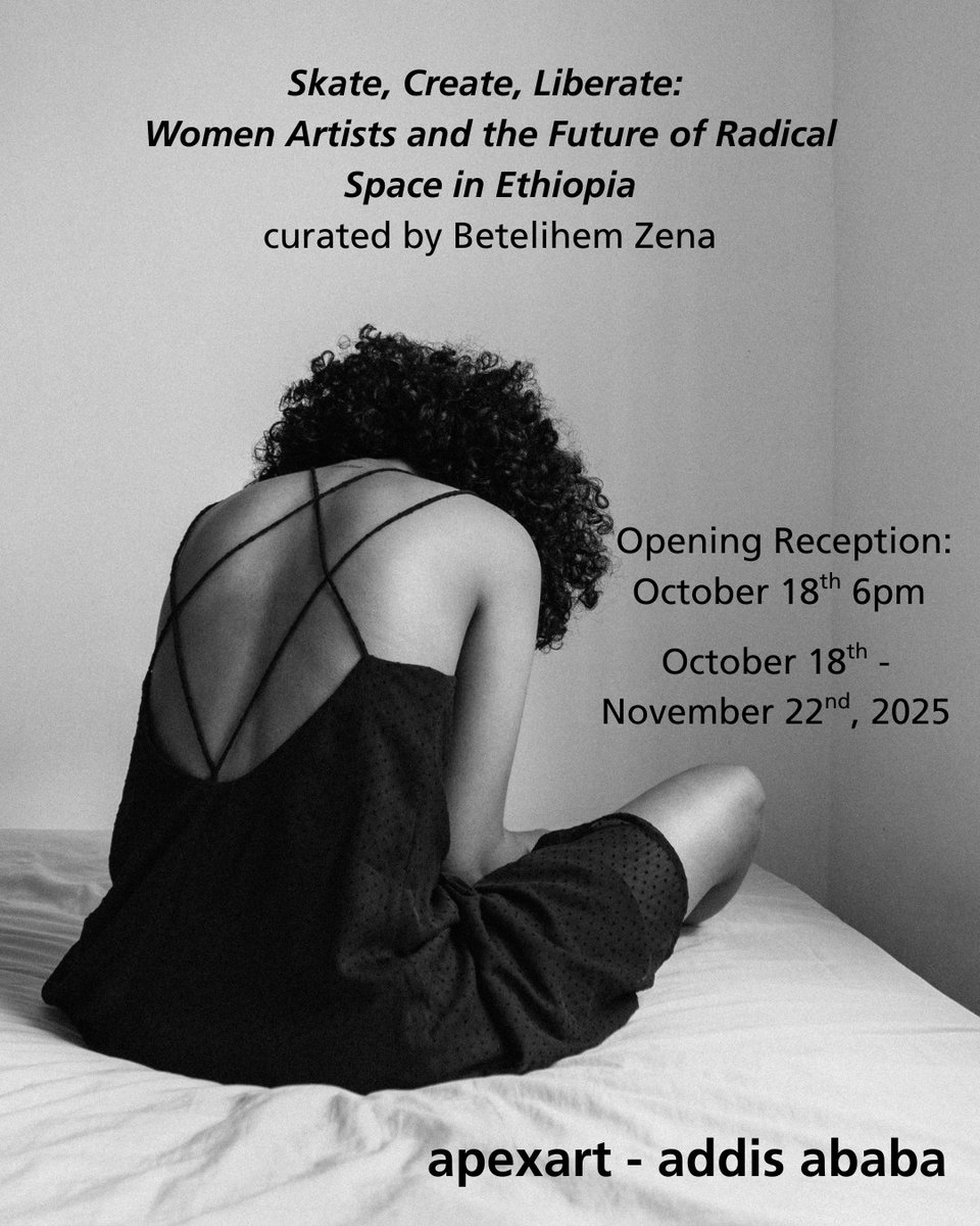 Opening next week, October 18th Skate, Create, Liberate: Women Artists and the Future of Radical Space in Ethiopia curated by Betelihem Zena

Medina Mohammed
Tsion Haileselassie
Mulu Legesse
Hanna Leka
Iri Di

Image: Tsion Haileselassie, Reflection of oneself, 2021