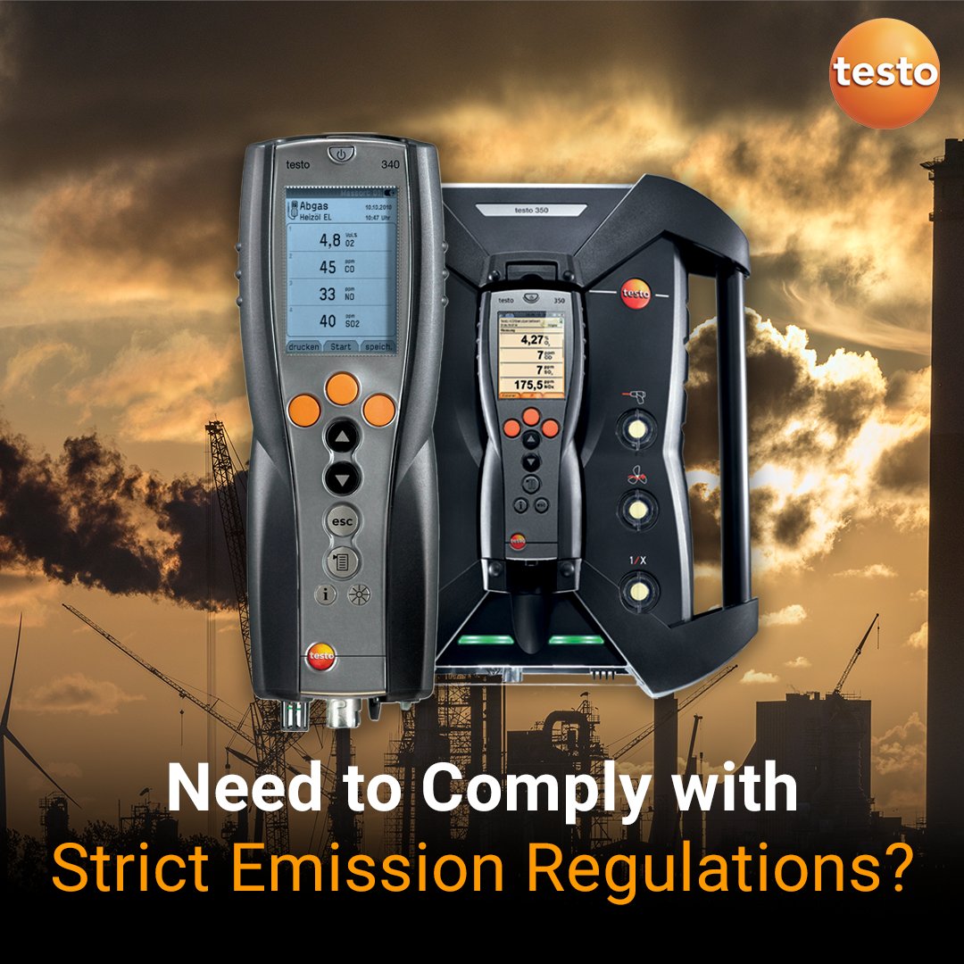 🌍 Stricter emission standards for NOx, SO₂ and particulates mean no room for guesswork.

Portable analysers like the testo 340 &amp; testo 350 make measurement easier and faster

💡testo.com/en-UK/products…
#EmissionsTesting #IndustrialEfficiency #EmissionControl #Testo