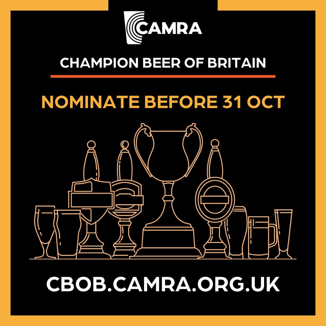 🍻 It’s time to have your say and get involved in the Champion Beer of Britain – one of the most important beer competitions in the UK. 
🏆 Celebrate the beers you've had over the past 12 months that were head and shoulders above the rest.
👉 Nominate now: orlo.uk/FN4Zm
