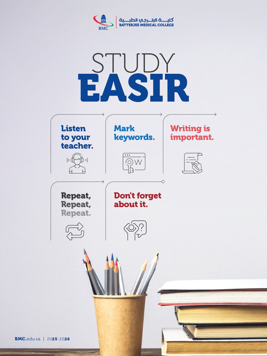 Bmcjed's tweet image. Start with these simple steps and make learning a daily habit!

#StudyTips
#BMCcollege