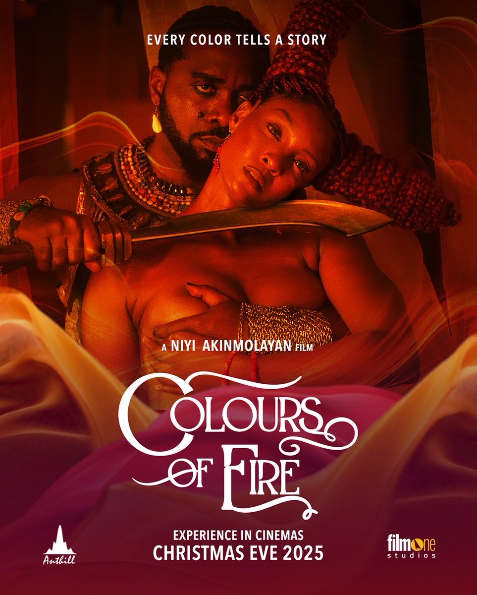 OfficialOsas's tweet image. I’m trending and I don’t know why 🙈 

Every color tells a story.
First look at COLORS OF FIRE.

In cinemas 24th December 2025
Directed by Niyi Akinmolayan
An Anthill Studios &amp;amp; FilmOne Studios production @niyiakinmolayan 

#ColoursOfFire #COF #actor #osasighodaro ❤️⚔️💙
