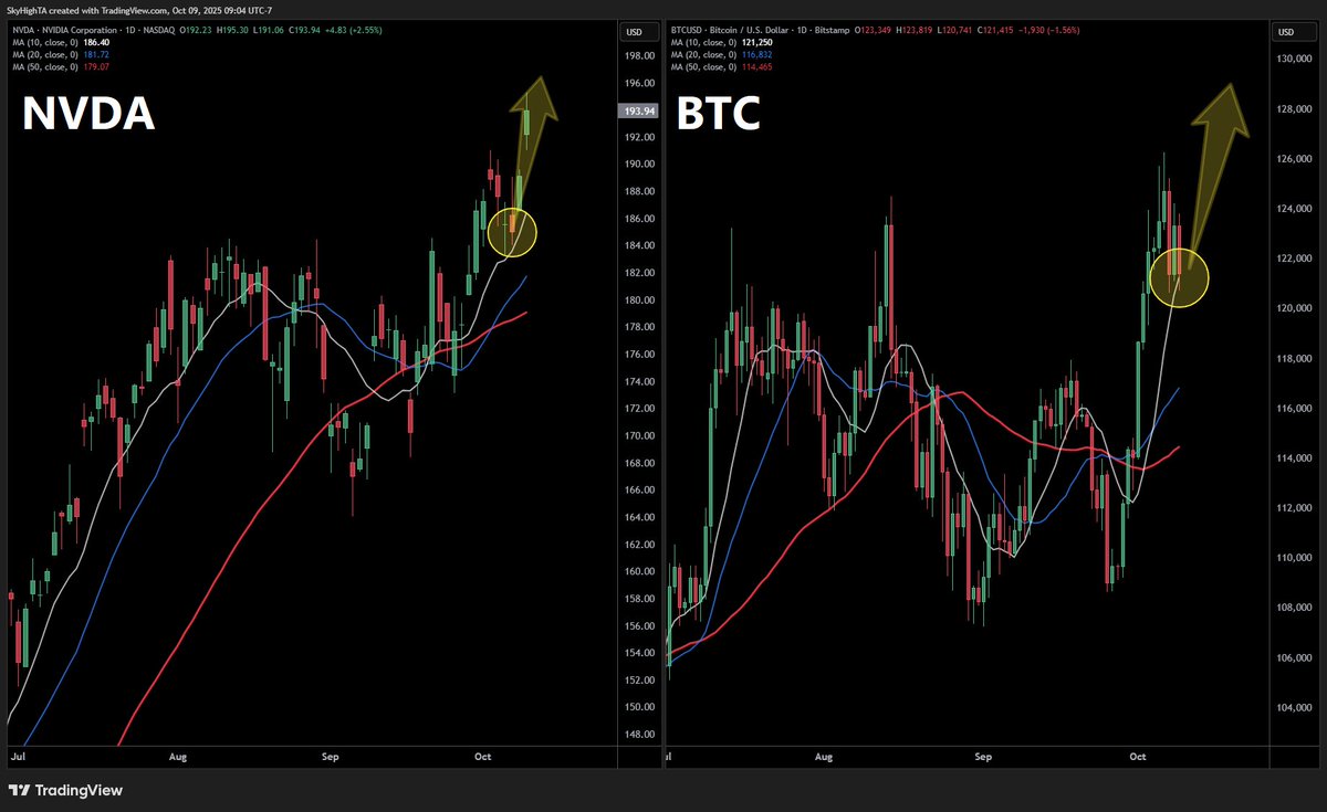 SuperBitcoinBro's tweet image. $BTC daily
first retest of the 10 MA after a new ATH