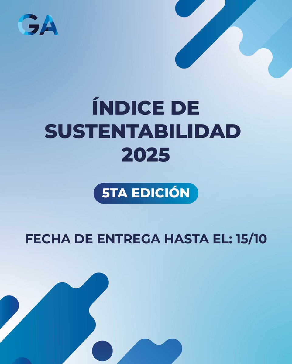 📢Les recordamos que solo faltan unos días para la fecha límite de entrega de formularios de nuestro Índice de Sustentabilidad GA.

Registrate y enviá el formulario con la información completa antes del 15/10 👇🏻

docs.google.com/forms/d/e/1FAI…

#sustentabilidadempresaria #latam