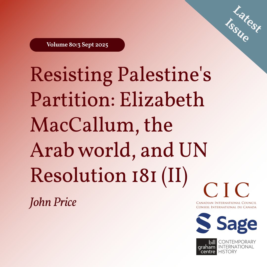 Intl_Journal's tweet image. Revisiting Palestine’s partition: Price highlights Elizabeth MacCallum &amp;amp; Arab states’ resistance to UN Resolution 181. doi.org/10.1177/002070…