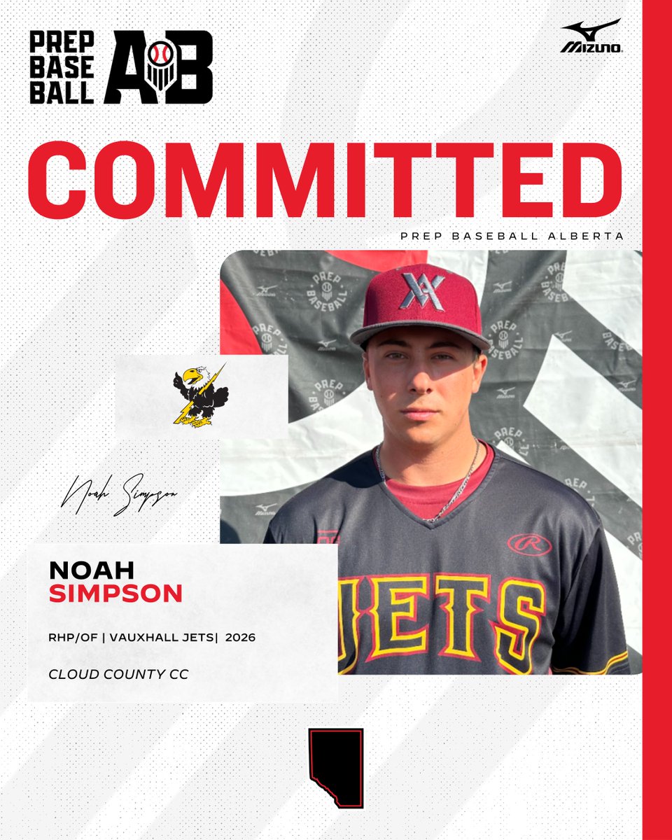 🚨𝐂𝐎𝐌𝐌𝐈𝐓𝐌𝐄𝐍𝐓 𝐀𝐋𝐄𝐑𝐓🚨

'26 RHP/OF Noah Simpson (<a href="/VABjets/">Vauxhall Academy</a>) announces his commitment to Cloud County Community College.

<a href="/noahsimpson09/">Noah Simpson</a> | <a href="/cloudbaseball/">Cloud Baseball</a>