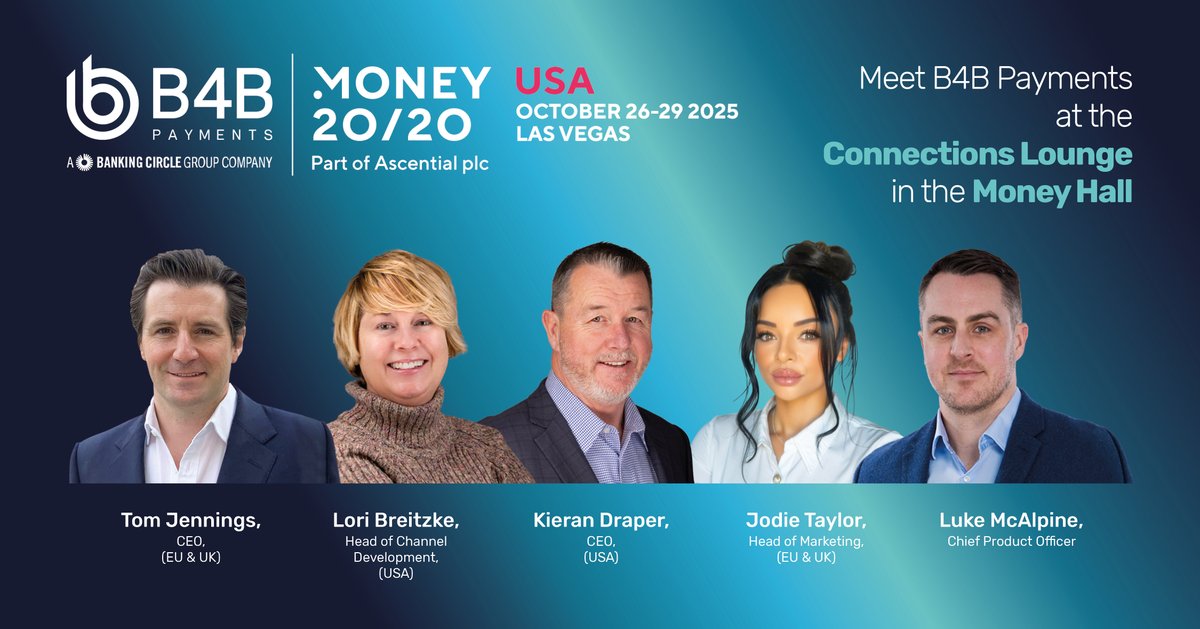 🚀 Ready for Money 20/20 USA! 🇺🇸

We’re looking forward to joining the global fintech community of leaders, innovators, and changemakers.

🤝 Meet the team on the ground.

Attending too?

👉 Book a 1:1 meeting with the team: ow.ly/NAFS50X63Ua

#Money2020USA #B4BPayments