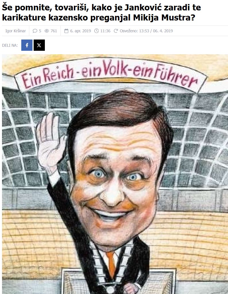 Miki Muster se je izrekal proti judeo-boljševikom in tujcem na političnih funkcijah v Sloveniji.

<a href="/AstaVrecko/">Asta Vrečko</a> položi na mizo ob predstavitvi dva stripa. Eden propagandira judeo-boljševizem, oba imata srbske avtorje.

Nič od tega ni pokojni nikoli zagovarjal ali želel za Slovence.