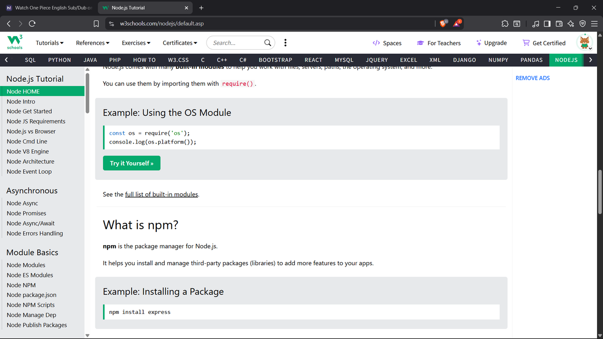 GhimireSiddanta's tweet photo. #LUD12 #LearningUtsav2025 #FestivalOfLearning
Finished learnyounode challenges &amp; started Node.js on W3Schools!
Learned about 
- what it is, &amp;
- JS outside browser &amp; server basics https://t.co/Y0Qytrzw4g
