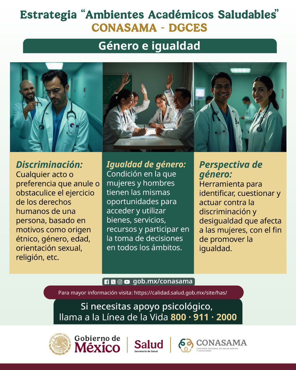 UCaborca's tweet photo. Estrategia “Ambientes Académicos Saludables”
 Fomentemos juntos el respeto y la igualdad en cada entorno académico.
Dir. Gral. de Calidad y Educación en Salud
#CONASAMA
#saludmental
#SaludMentalEnMovimiento
#SPSBP
#SaludHumanista https://t.co/9mZCYPG0Ho